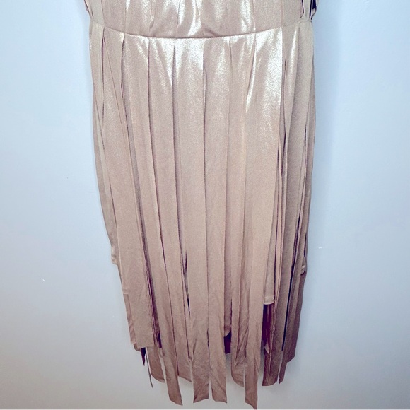 Halston Heritage Gold Metallic Carwash Dress Size M - Picture 12 of 15